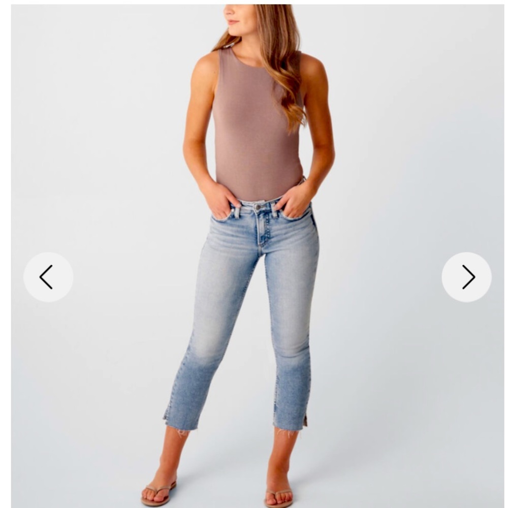 Mid Rise Straight Leg Jeans